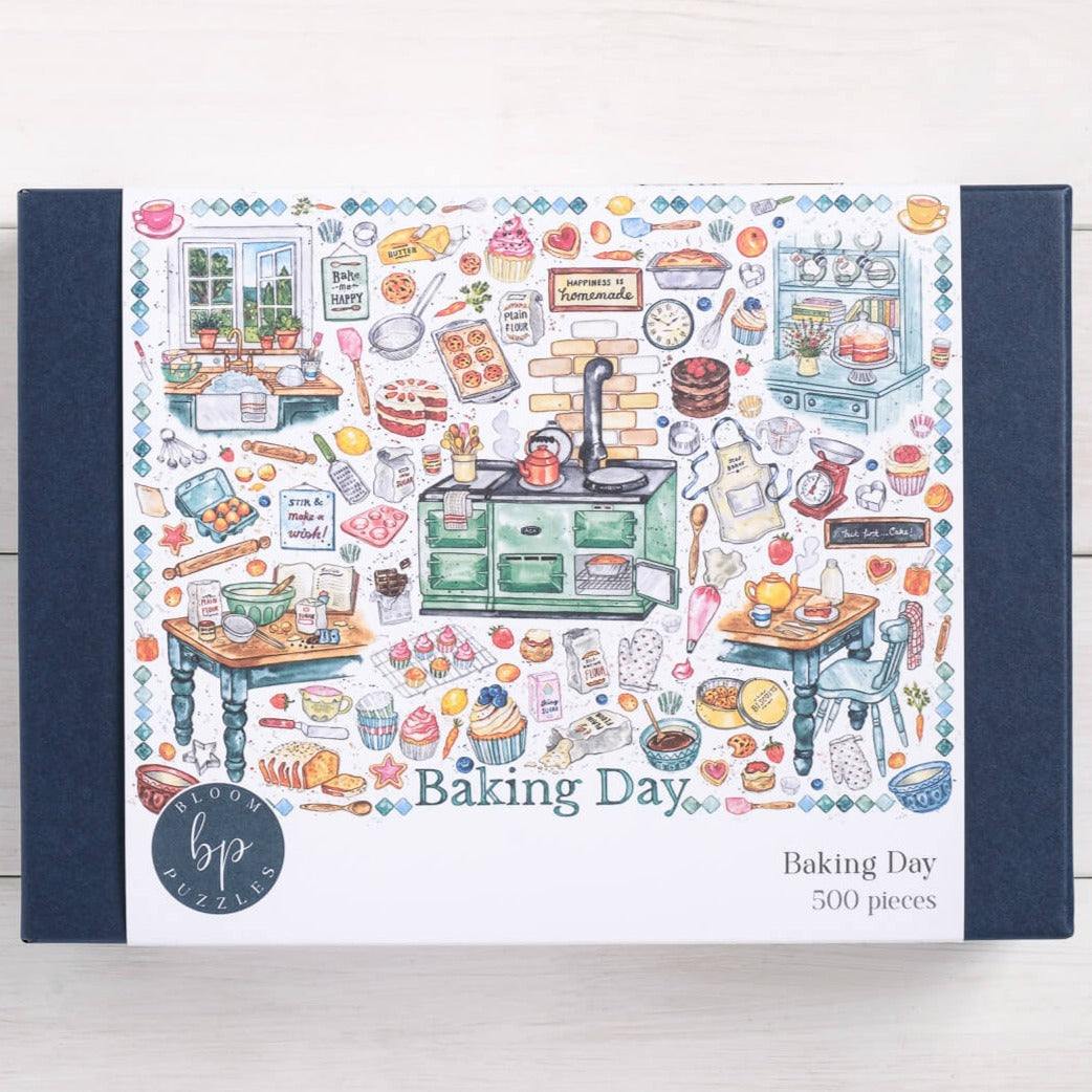 Baking Day 500 piece jigsaw Front of Box by Bloom Puzzles