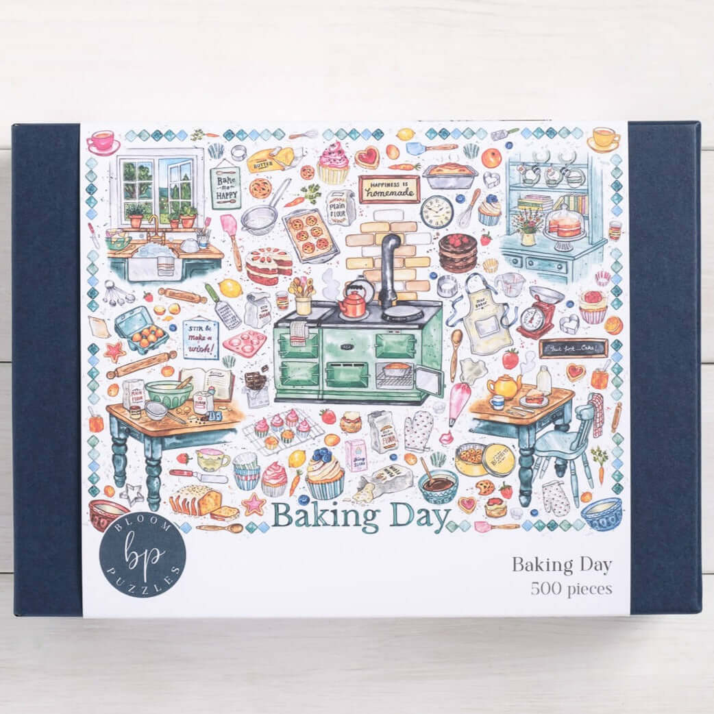 Baking Day 500 piece jigsaw Front of Box by Bloom Puzzles