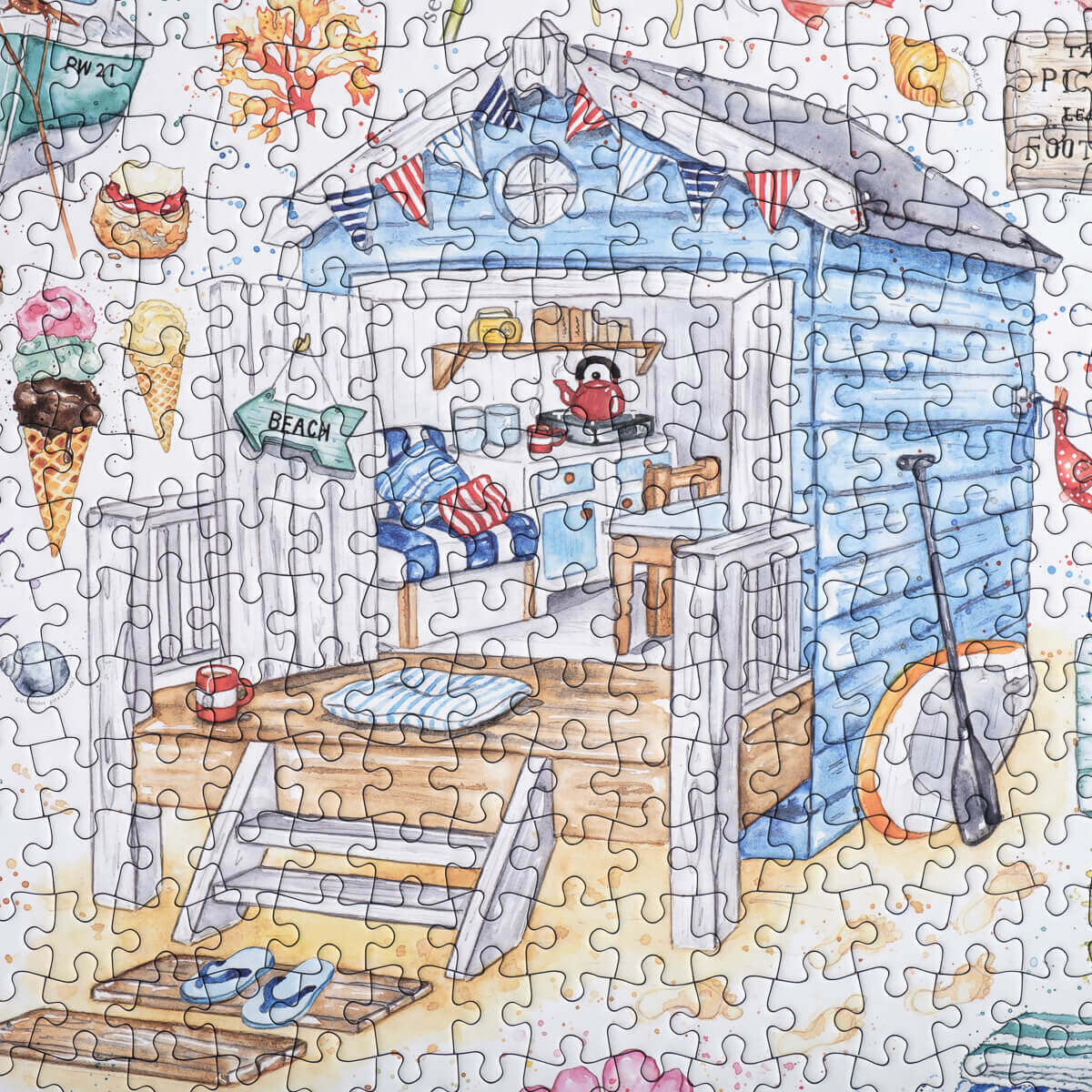 Bloom Puzzles The Beach Hut 1000 piece puzzle Beach Hut close up