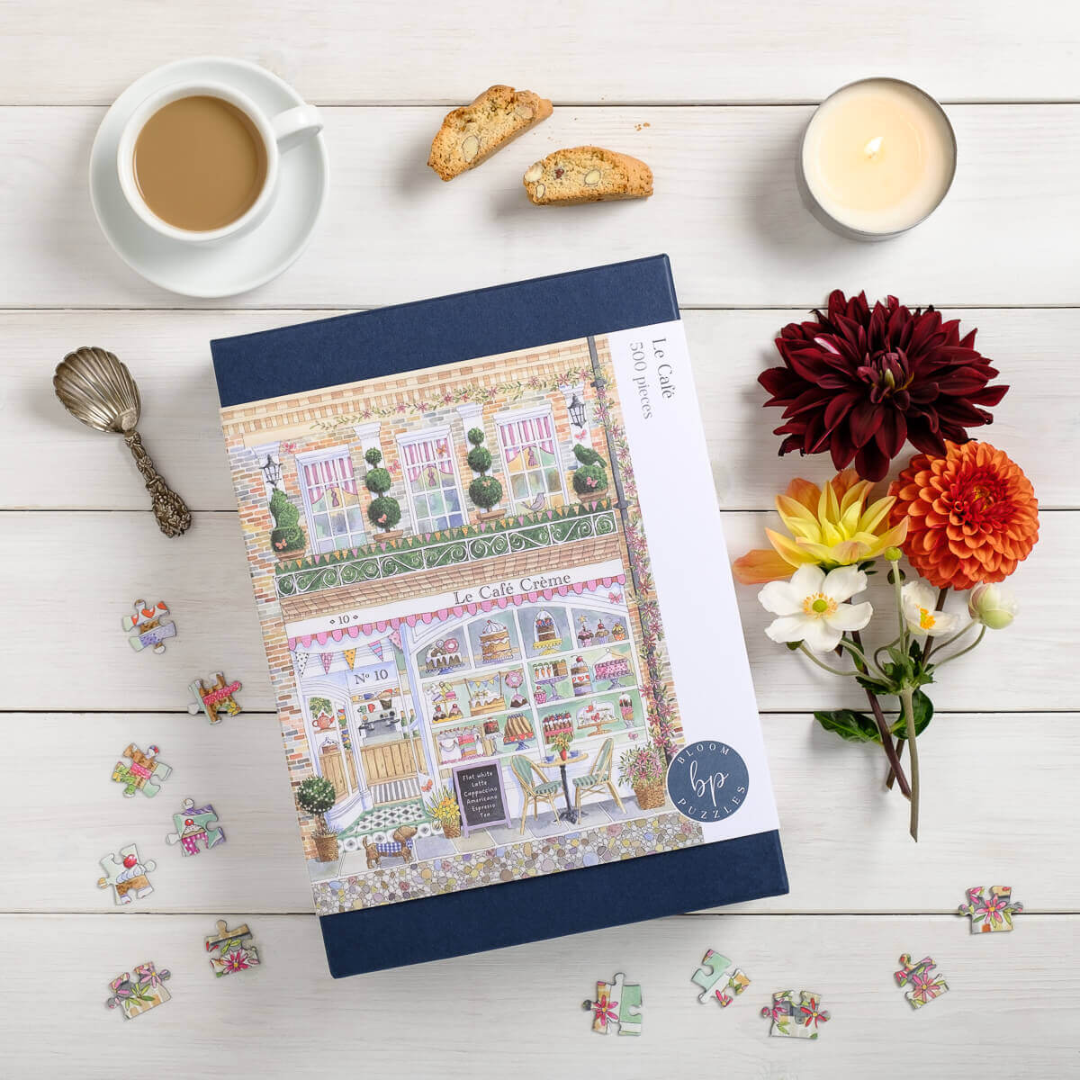 Bloom Puzzles Le Cafe 500 piece jigsaw Lifestyle Layout