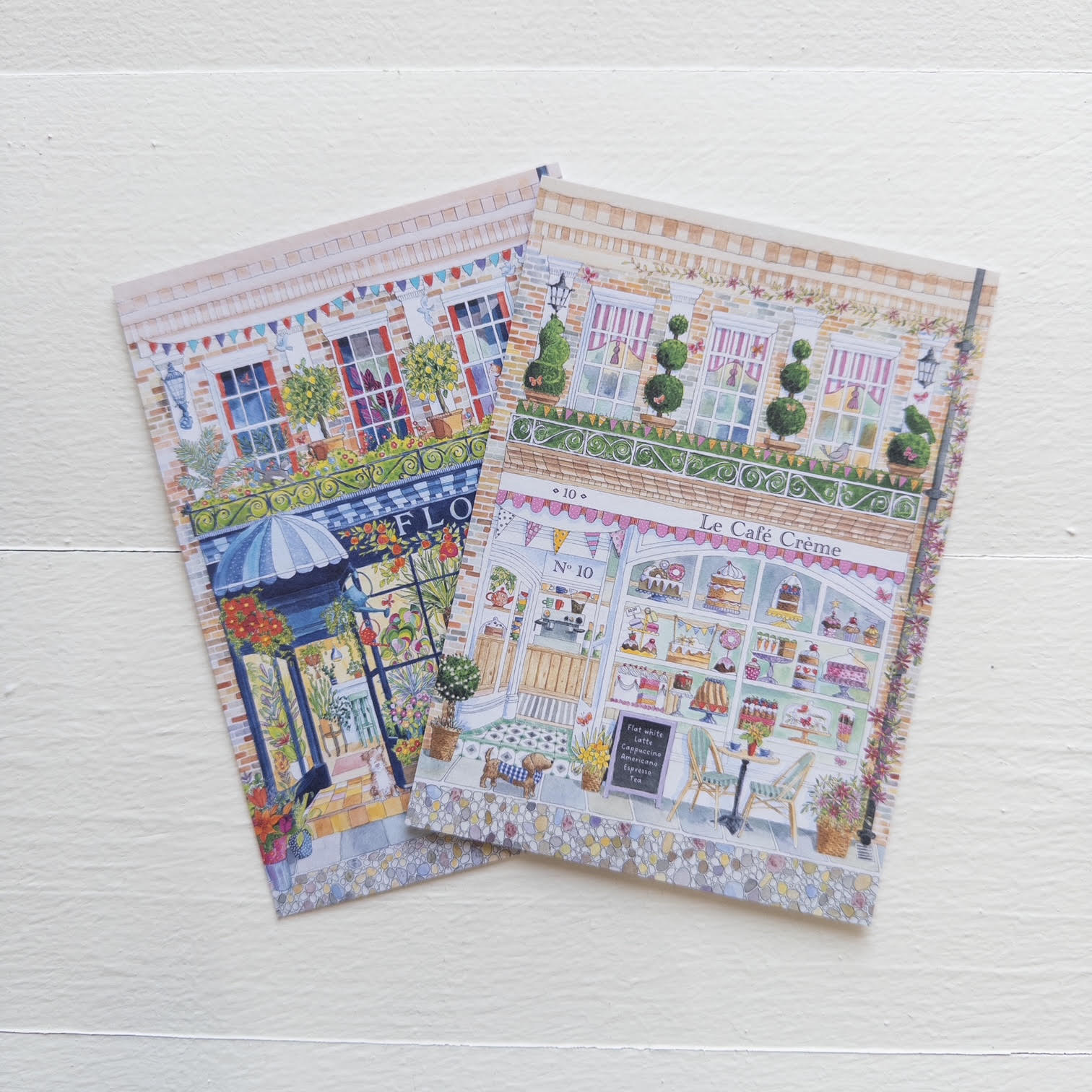 Bloom Puzzles Le Cafe and The Florist A6 Postcards
