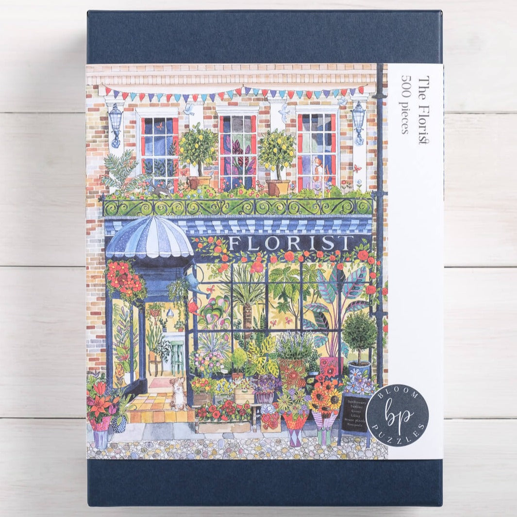 The Florist 500 piece Jigsaw Front of Box Image from Bloom Puzzles