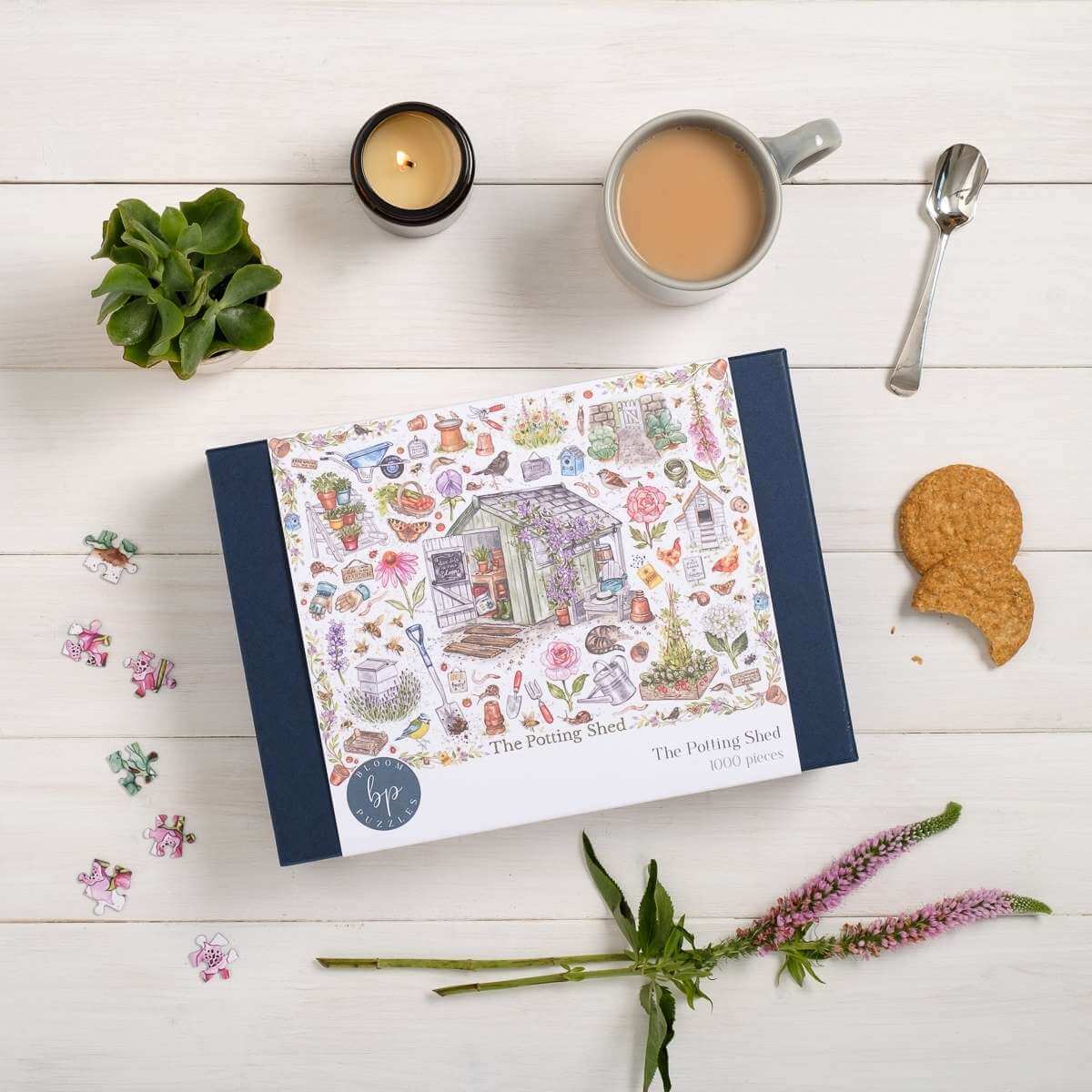 Bloom Puzzles The Potting Shed 1000 Piece Jigsaw Puzzle Lifestyle Layout Amy Holliday