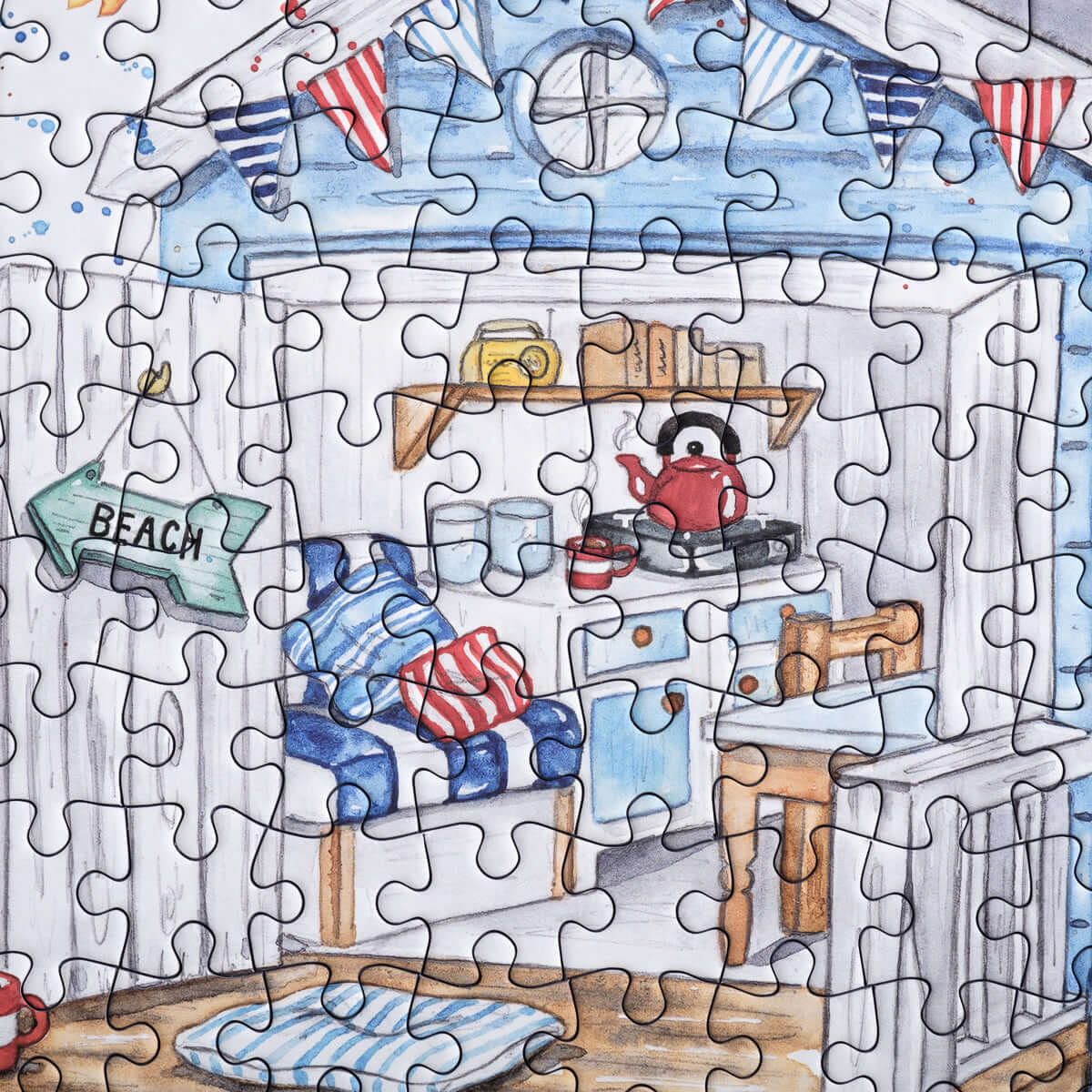 Bloom Puzzles The Beach Hut 1000 Piece Jigsaw Puzzle Interior Close Up