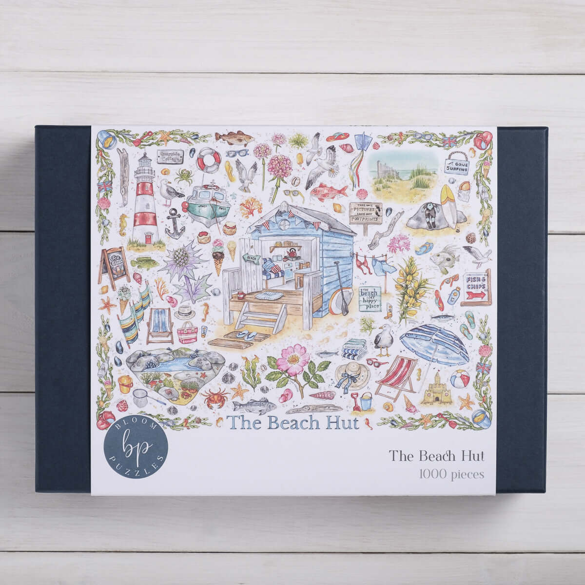 Bloom Puzzles The Beach Hut 1000 Piece Jigsaw Front of Box