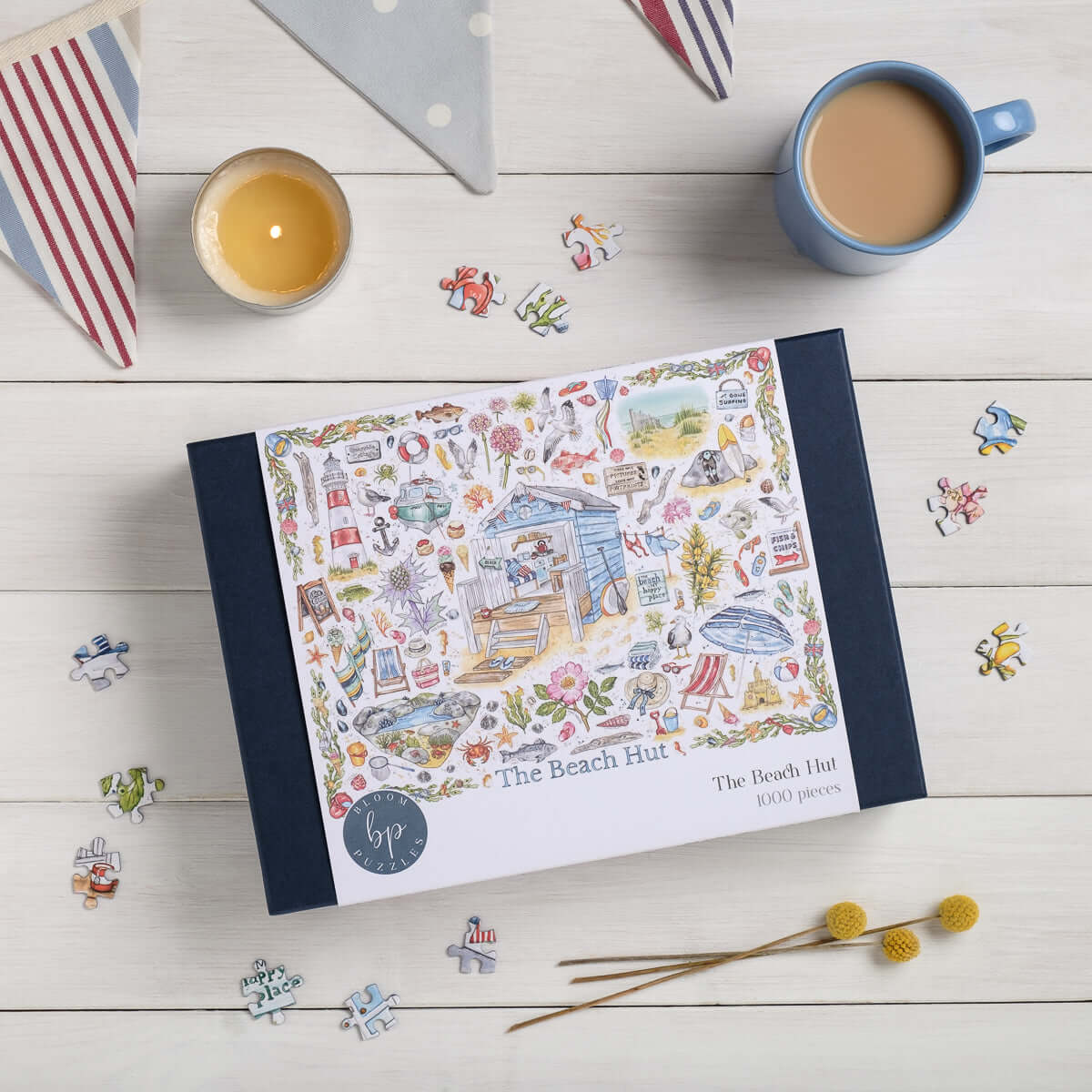 Bloom Puzzles The Beach Hut 1000 Piece Jigsaw Puzzle Layout