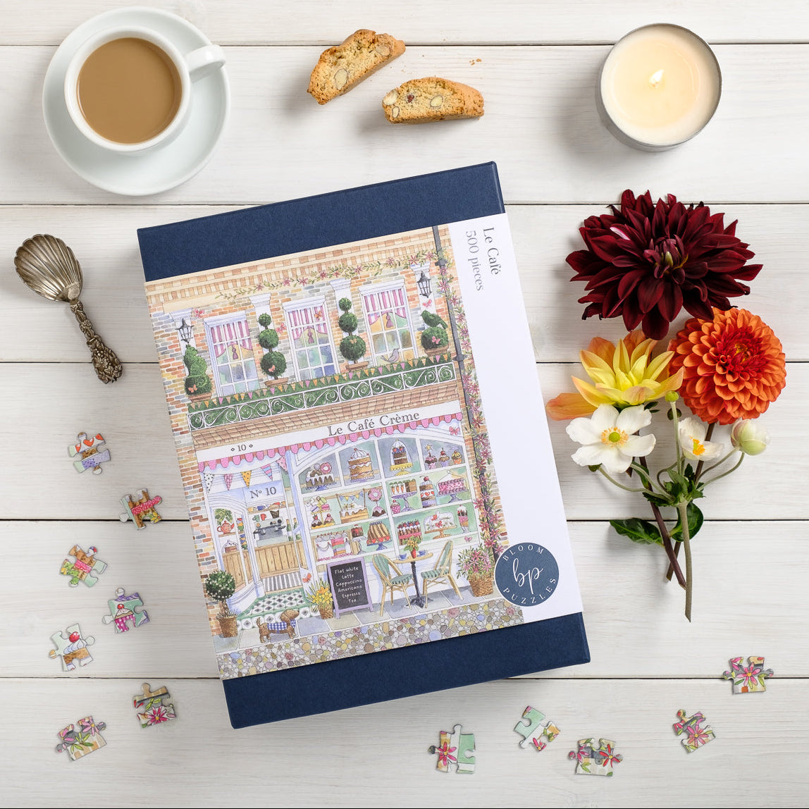 Bloom Puzzles Le Cafe 500 piece jigsaw Lifestyle Layout