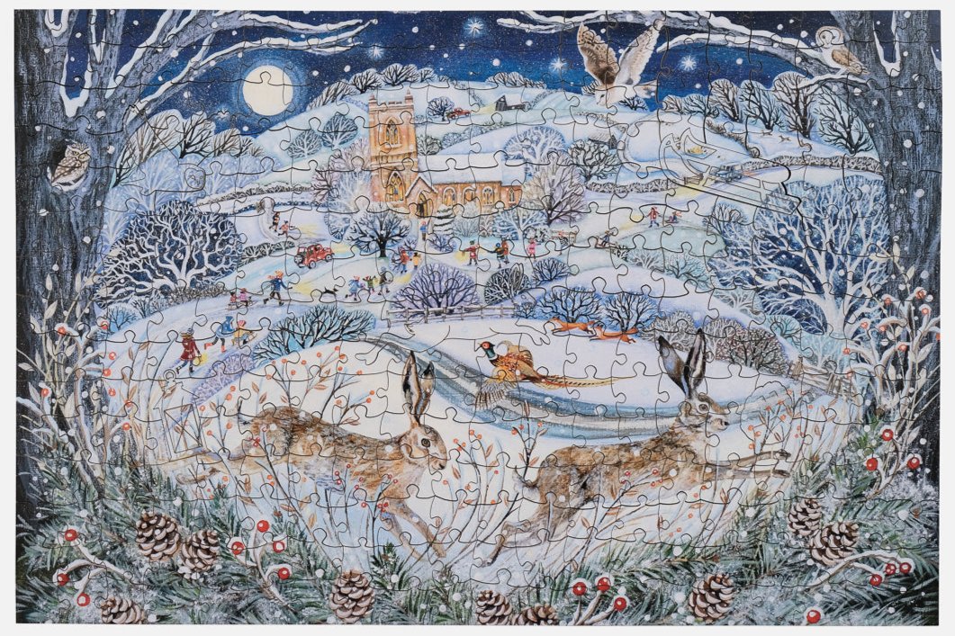 Bloom Puzzles Winter Hares Completed Puzzle