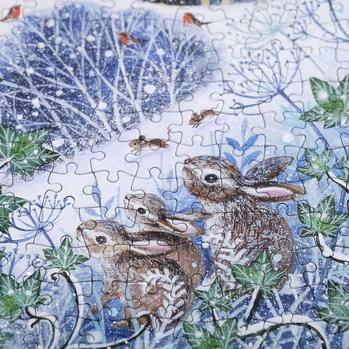 Bloom Puzzles Winter Magic 1000 Piece Jigsaw Puzzle Rabbits Close Up Lucy Grossmith